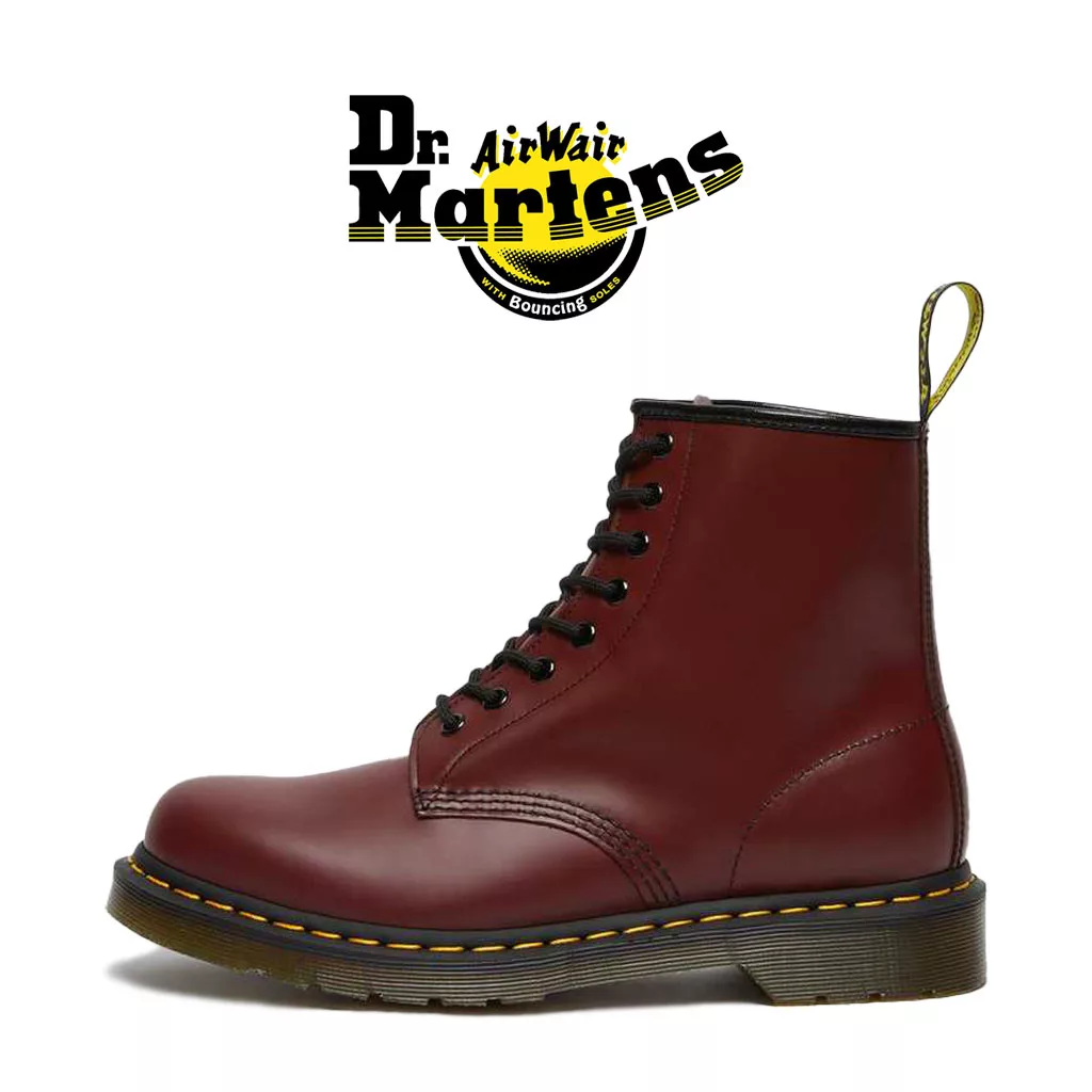 بوت دکتر مارتینز 1460 8 بند اسموت آلبالویی - Dr Martens 1460 Smooth Leather Lace up Boots