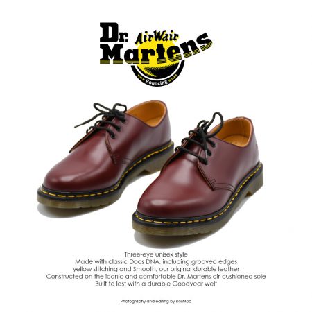 کفش سه بند زرشکی دکتر مارتینز