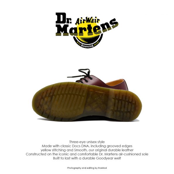 کفش سه بند زرشکی دکتر مارتینز