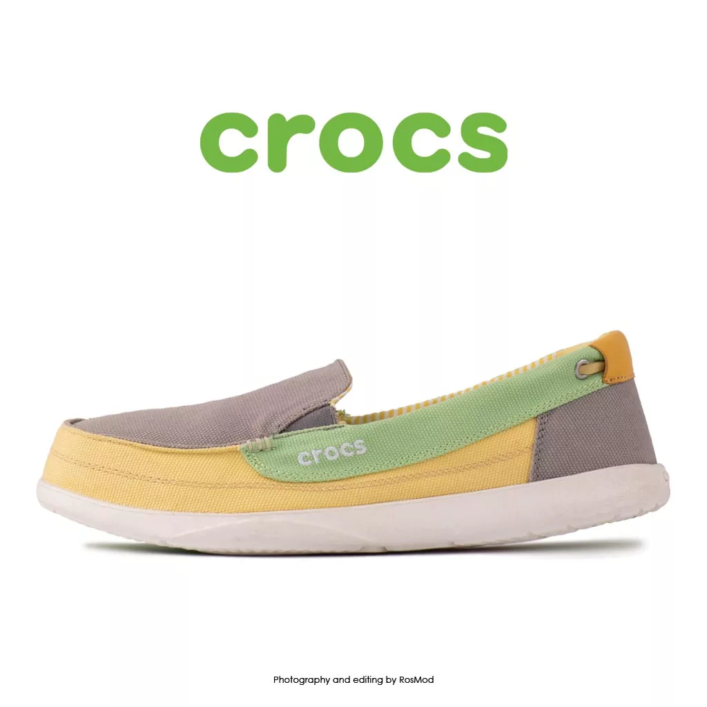 لوفر زنانه کراکس - Crocs Walu Canvas Loafer Smoke/Buttercup
