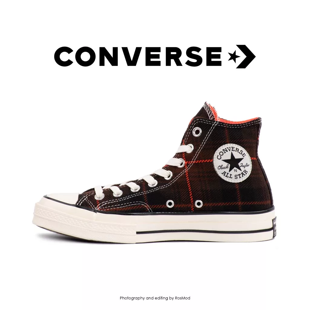 کانورس آل استار - Converse Plaid Chuck 70 Black/Bright/Crimson Egret
