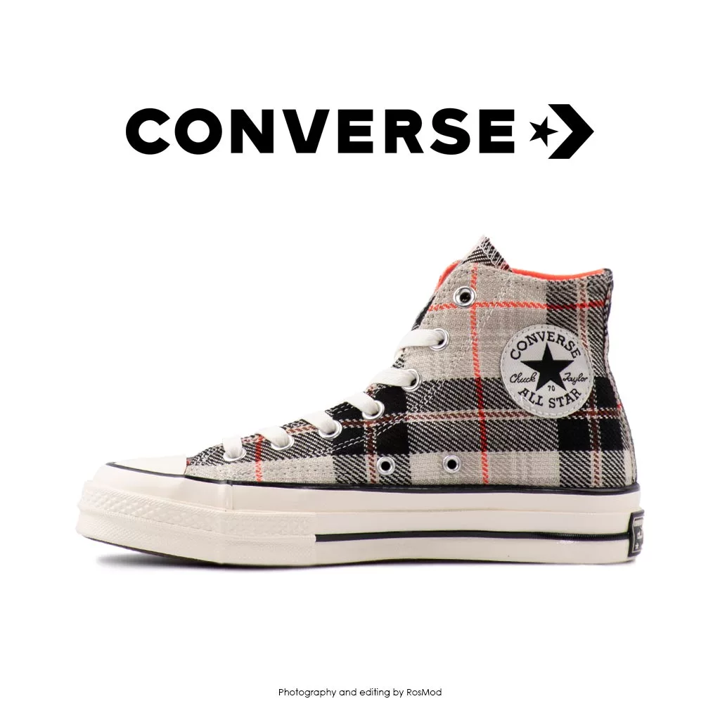 کتانی کانورس آل استار - Converse Plaid Chuck 70 Bright/Crimson/Egret