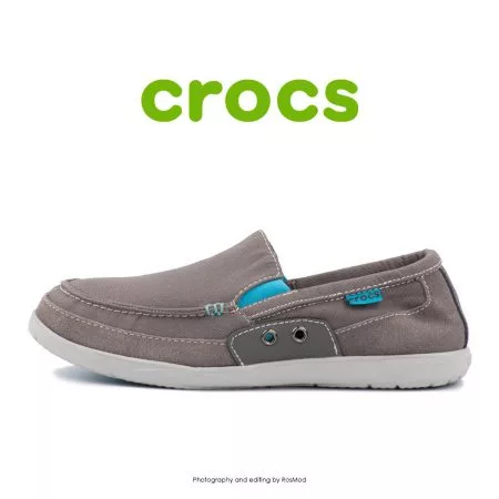 لوفر مردانه کراکس - Crocs Walu Accent Men Charcoal/Electric Blue