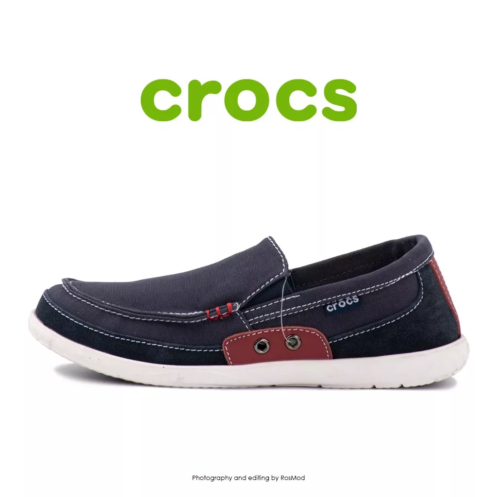 لوفر مردانه کراکس - Crocs Walu Accent Men Navy/True Red