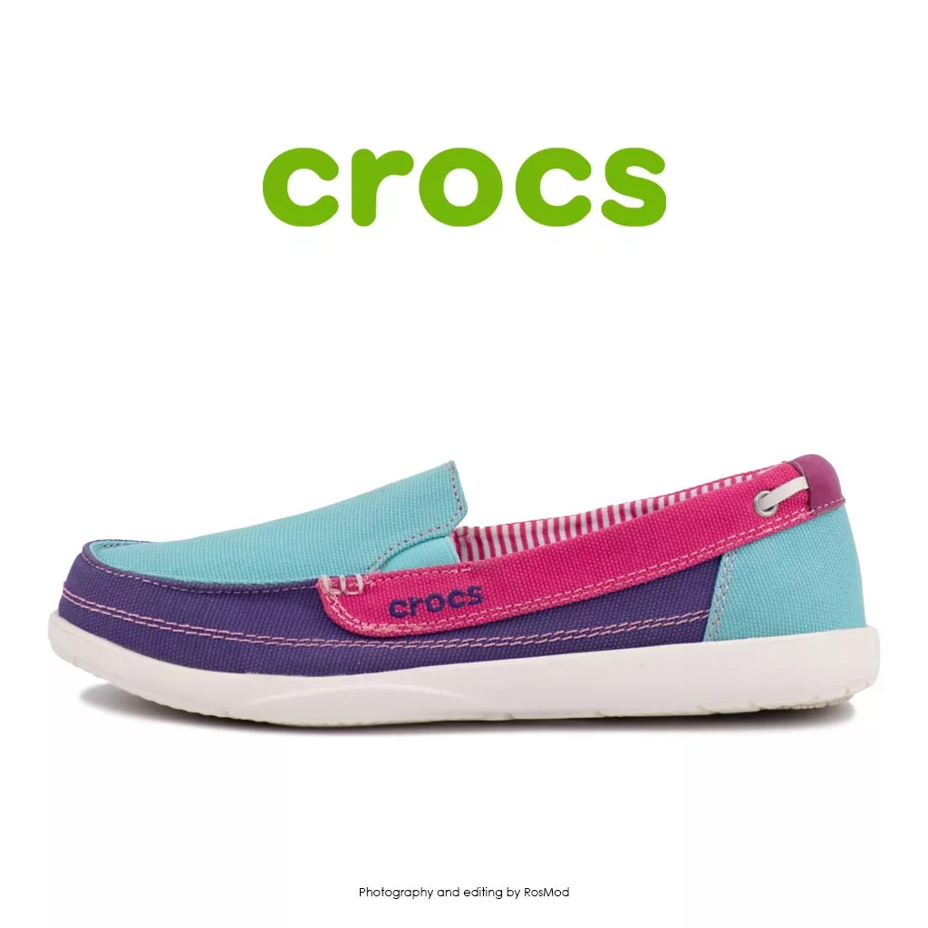 لوفر زنانه کراکس - Crocs Walu Loafer Aqua Fuchsia