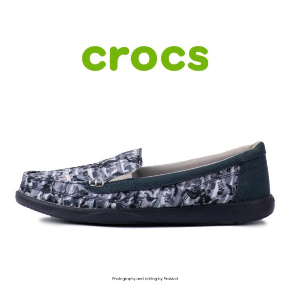 لوفر زنانه کراکس - Crocs Walu 2 Striped Floral Loafer Multi/Navy