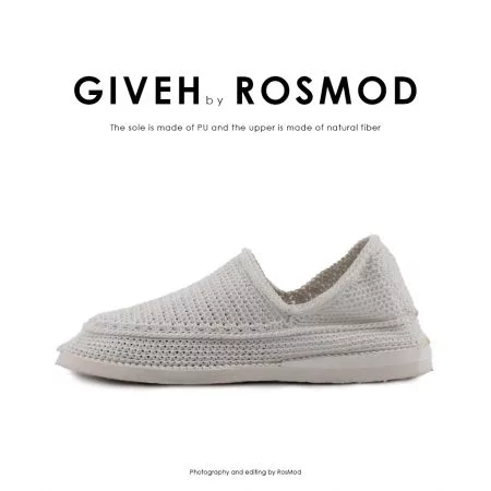 گیوه تمام سفید ساده - Giveh Mono White
