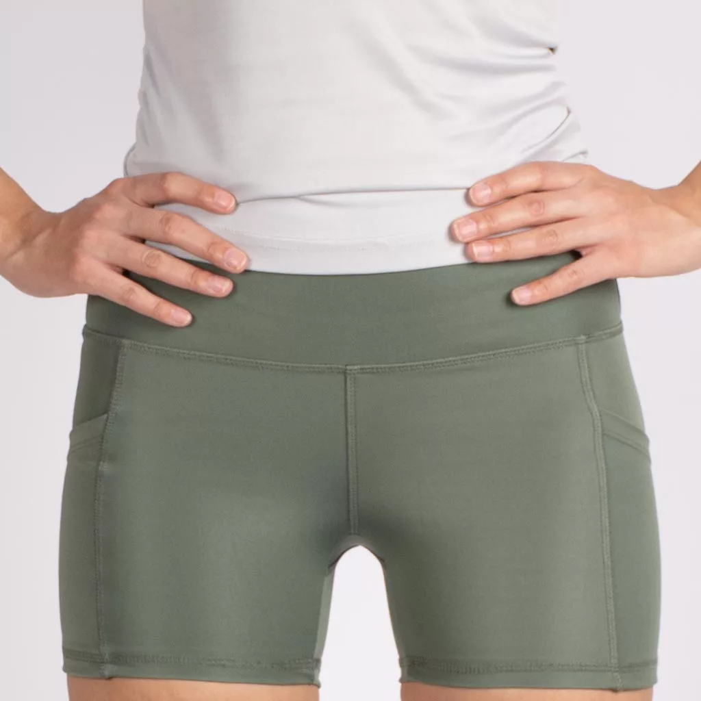شلوارک کوتاه اسلیم افکت زیتونی - Agi Slim Effect Shorts Haki