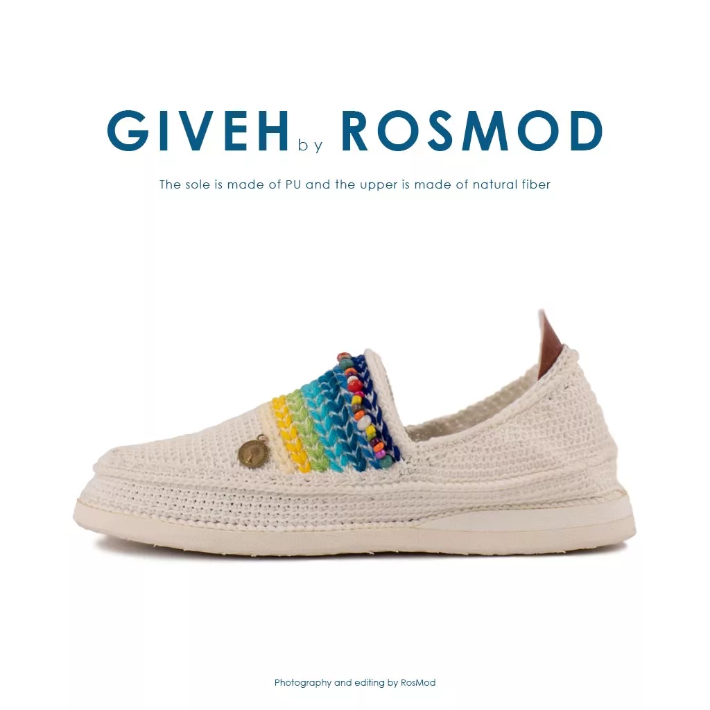 گیوه سفید طرح دار - Patterned Giveh
