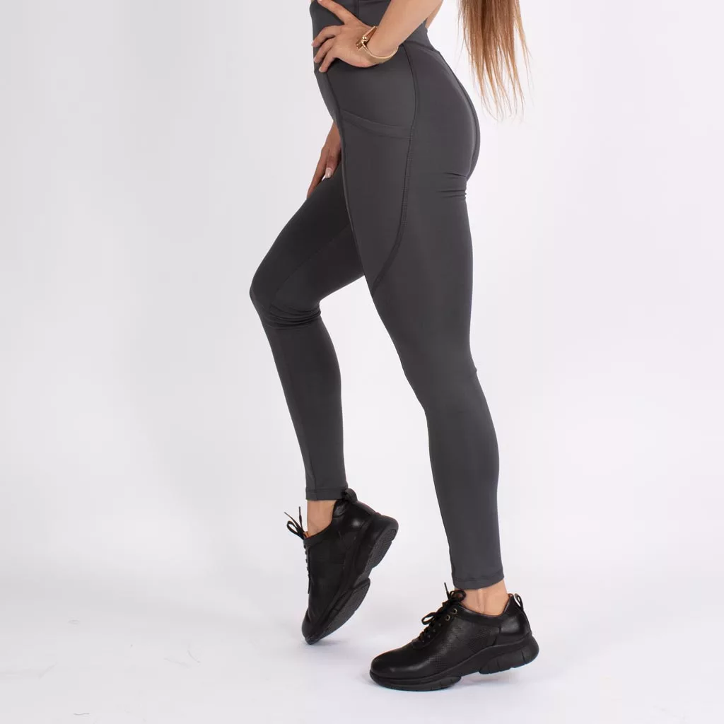 لگ اسلیم افکت جیبدار دودی قد 100 - Agi Slim Effect Leggings Fume