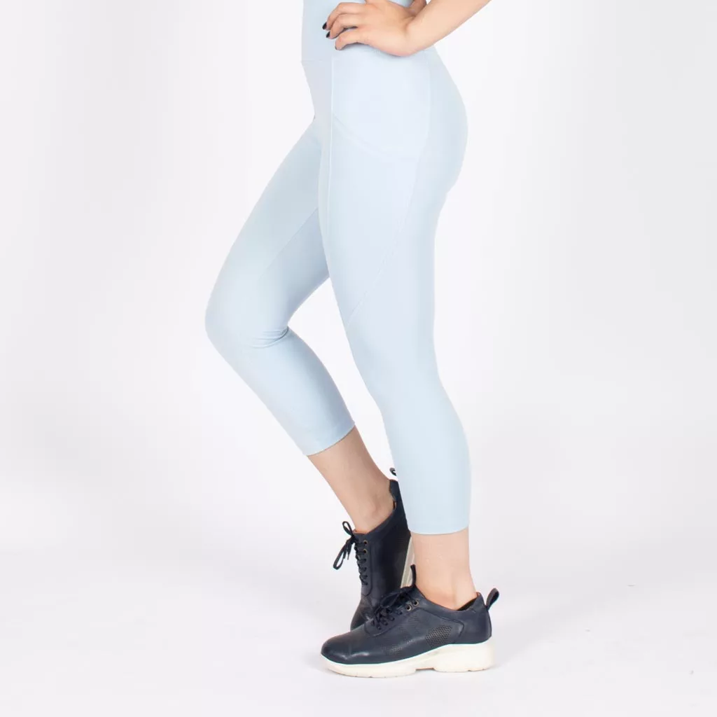 لگ اسلیم افکت جیبدار آبی یخی قد 75 - Agi Slim Effect Leggings Buzmavi