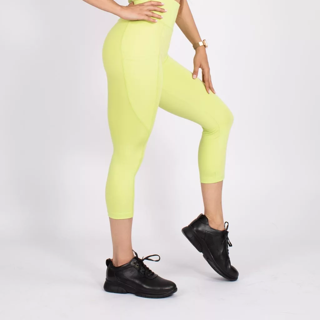 لگ اسلیم افکت جیبدار فسفری قد 75 - Agi Slim Effect Leggings Fıstık Yeşili