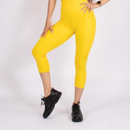 لگ اسلیم افکت جیبدار زرد قد 75 - Agi Slim Effect Leggings Sari