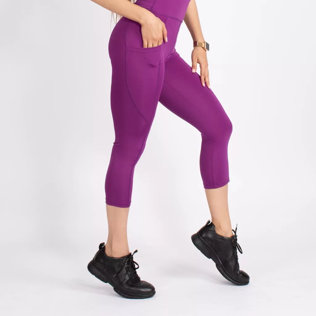 لگ اسلیم افکت جیبدار ارغوانی قد 75 - Agi Slim Effect Leggings Mor