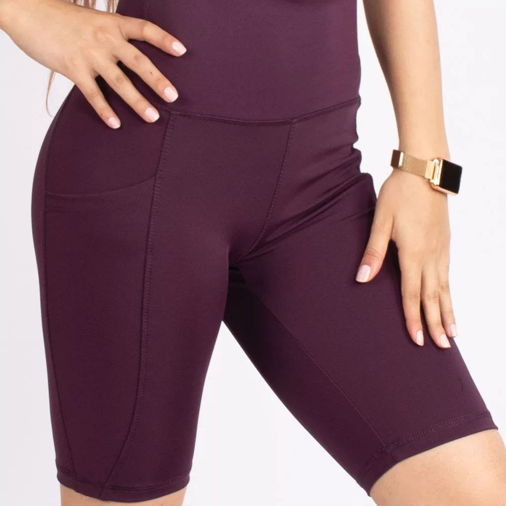 شلوارک اسلیم افکت بادمجانی - Agi Slim Effect Shorts Murdum