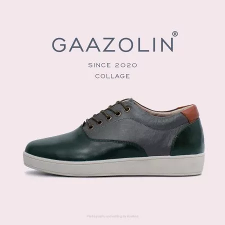 کتانی گازولین کلاژ سبز طوسی - GAAZOLIN Collage Green