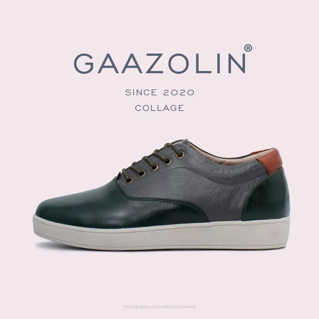 کتانی گازولین کلاژ سبز طوسی - GAAZOLIN Collage Green