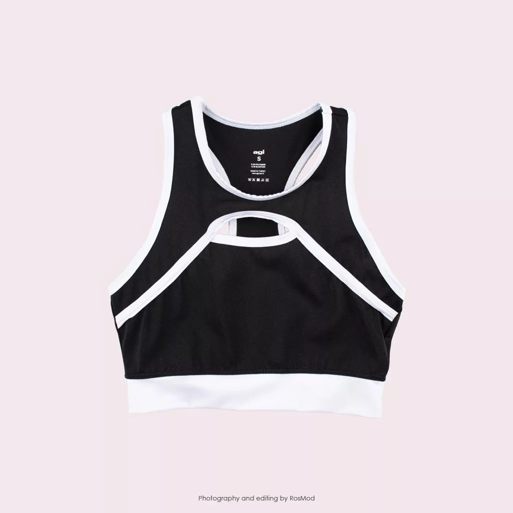 نیم تنه دیسکو شاین سیاه/سفید آگی - Agi Disco Sport Bra Siyah/Beyaz 70000