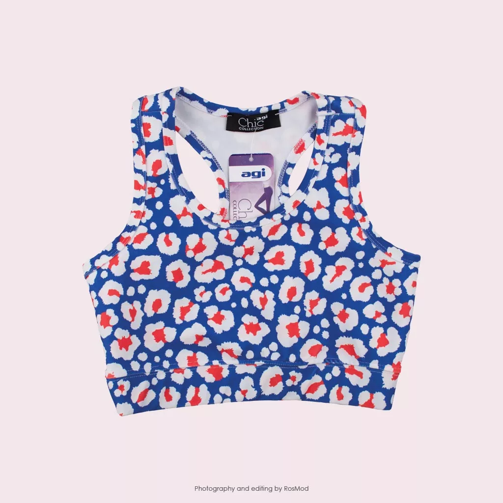 نیم تنه اسلیم طرح پلنگی آگی - Agi Slimming Sport Bra Leopard Pattern