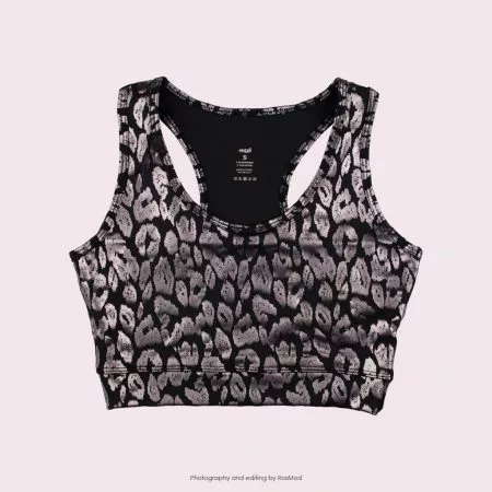 نیم تنه اسلیم طرح پلنگی نقره کوب آگی - Agi Slimming Sport Bra Silver Leopard Pattern