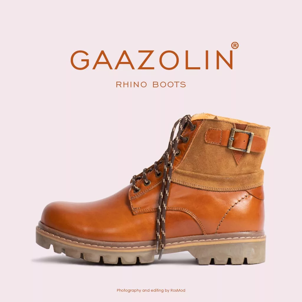بوت راینو گازولین عسلی تیره - GAAZOLIN Rhino Boots HNY Brown