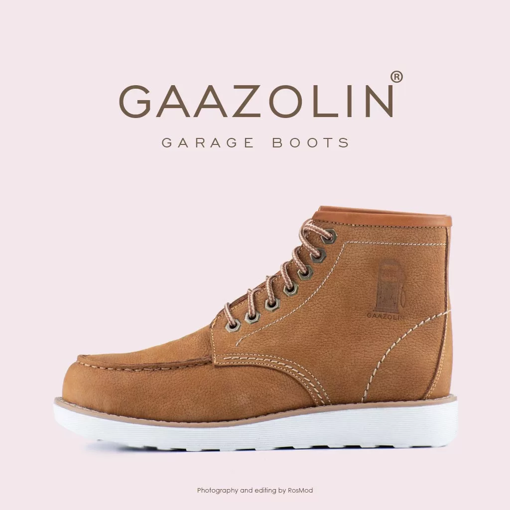 بوت گاراژ گازولین نسکافه ای - GAAZOLIN Garage Boots Dark Gold