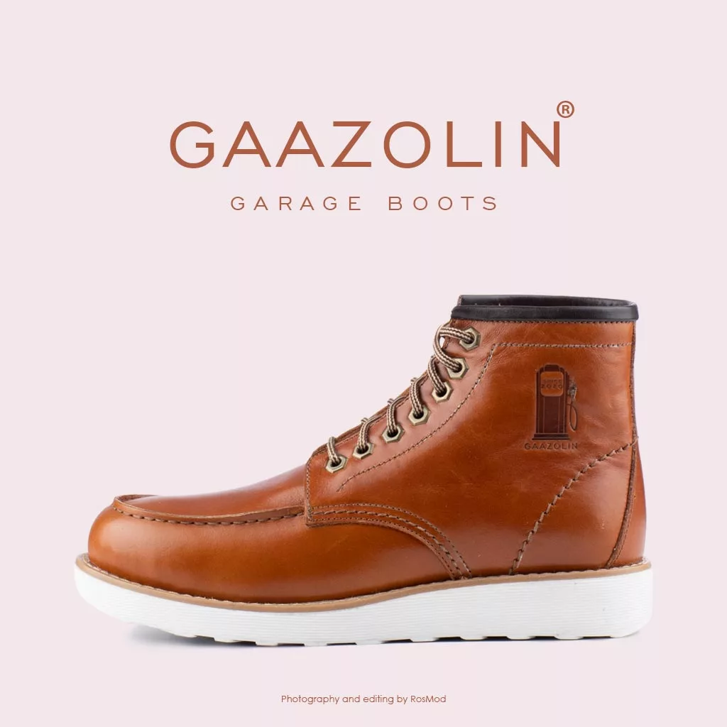بوت گاراژ گازولین عسلی - GAAZOLIN Garage Boots HNY Brown