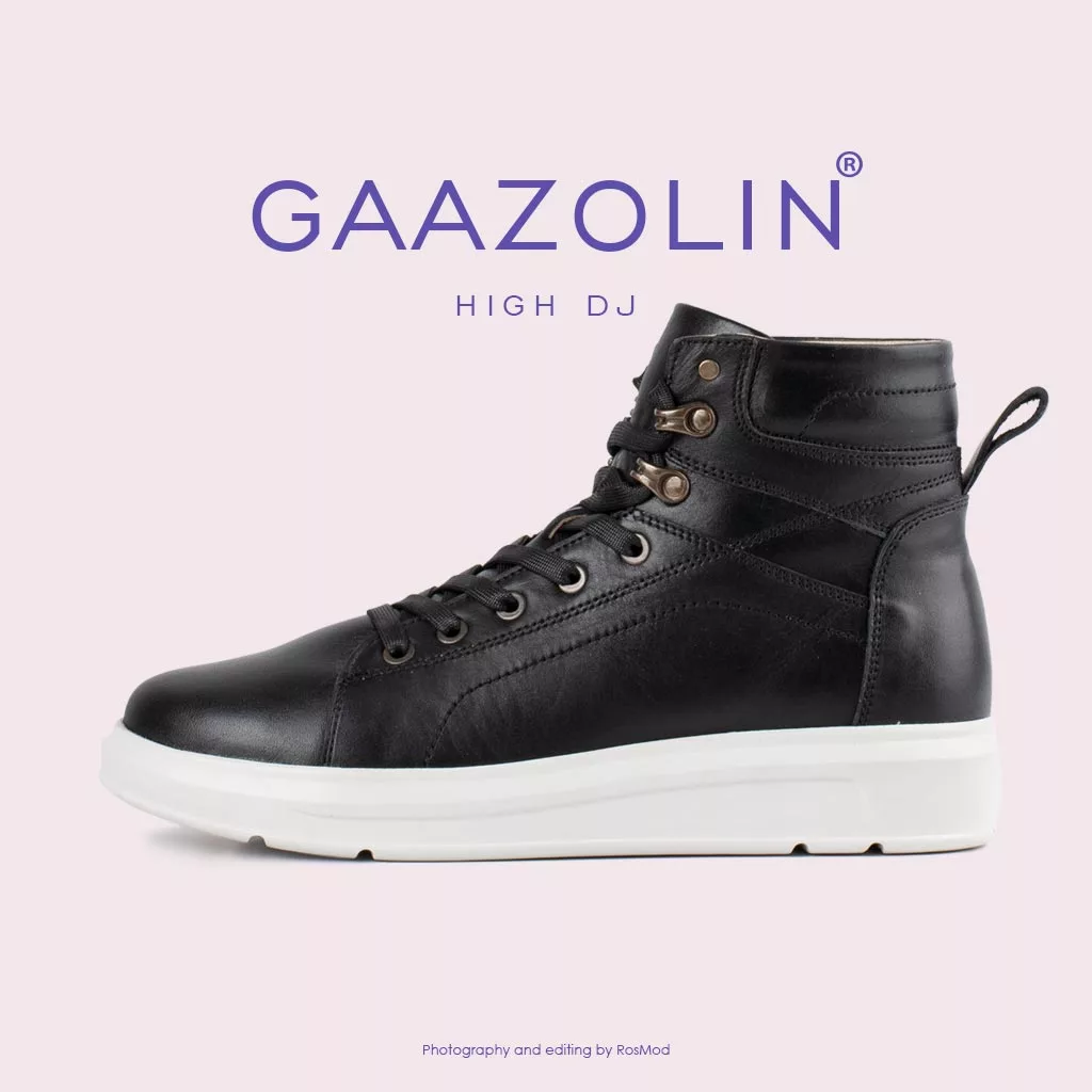 کتانی ساقدار دی جی گازولین مشکی لژ سفید - GAAZOLIN High DJ BLK WHT Sneakers