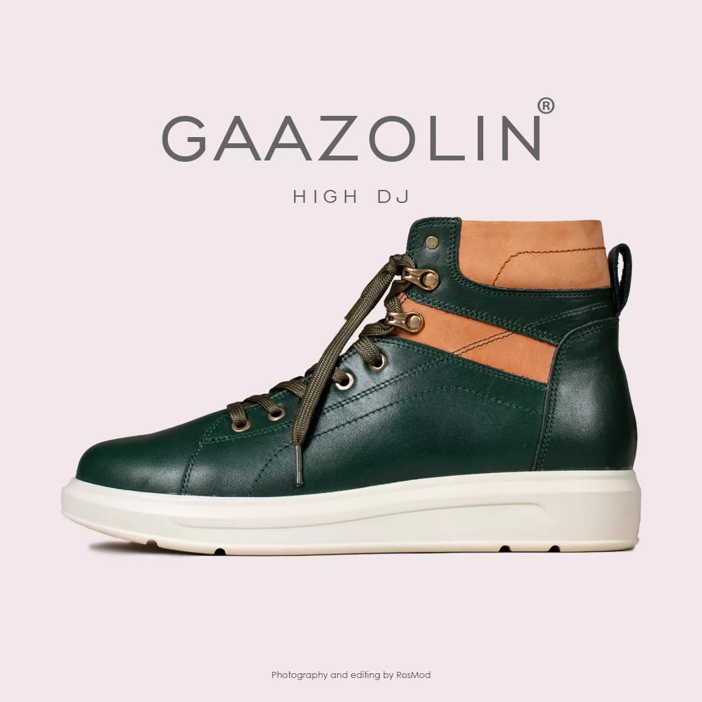 کتانی ساقدار دی جی گازولین یشمی - GAAZOLIN High DJ Green Ruby Sneakers