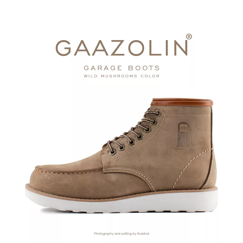 بوت گاراژ گازولین خاکی - GAAZOLIN Garage Boots Wild Mushrooms