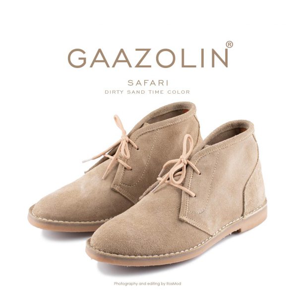 کفش صحرایی سافاری گازولین خاکی چرک – GAAZOLIN Safari Veldskoen Shoes Dirty Sand Time