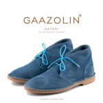کفش صحرایی سافاری گازولین مخمل آبی – GAAZOLIN Safari Veldskoen Shoes Blue Velvet