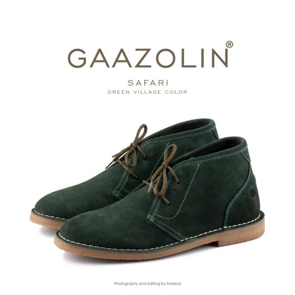 کفش صحرایی سافاری گازولین سبز چمنی – GAAZOLIN Safari Veldskoen Shoes Green Village