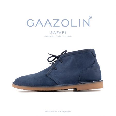 کفش صحرایی سافاری گازولین آبی اقیانوس - GAAZOLIN Safari Veldskoen Shoes Ocean Blue
