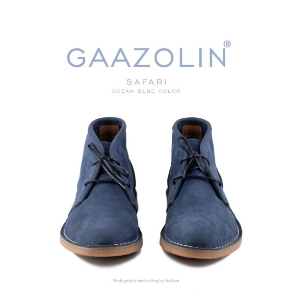 کفش صحرایی سافاری گازولین آبی اقیانوس - GAAZOLIN Safari Veldskoen Shoes Ocean Blue