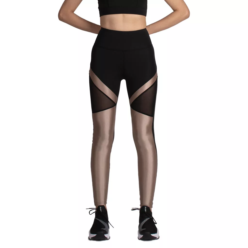 لگ اسلیم ورزشی مشکی/طلایی - Agi Slimming Sportive Leggings Siyah/Altın