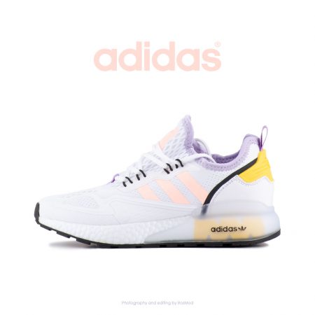 کتانی پیاده روی زنانه آدیداس سفید/رنگی - Adidas ZX 2K Boost White/Pink-Yellow-Purple