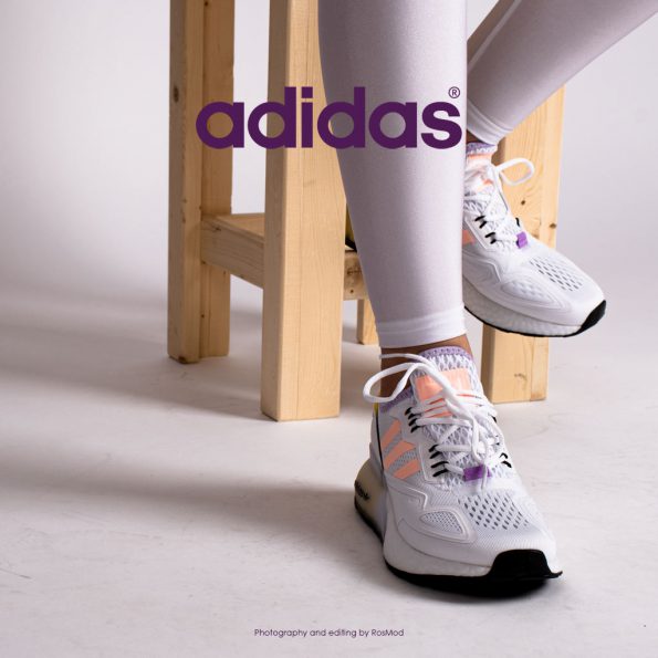 کتانی پیاده روی زنانه آدیداس سفید/رنگی - Adidas ZX 2K Boost White/Pink-Yellow-Purple