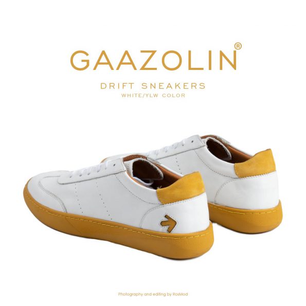 کتانی دریفت گازولین سفید زرد - GAAZOLIN Drift Sneakers White Yellow Color