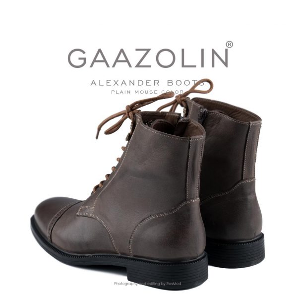 بوت اسکندر گازولین قهوه‌ای کلاسیک – GAAZOLIN Alexander Boots Smooth Plain Mouse