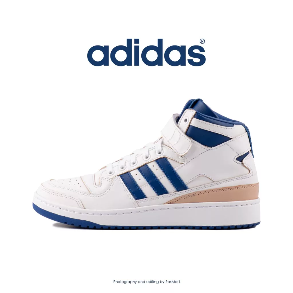 کتانی آدیداس ساقدار سفید رویال - Adidas Forum Mid White Royal