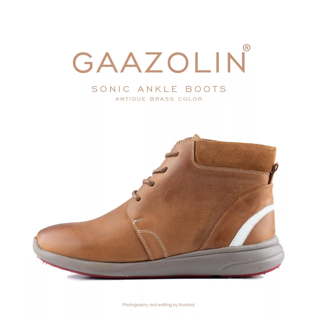نیم بوت سونیک گازولین عسلی - GAAZOLIN Sonic Ankle Boots Antique Brass