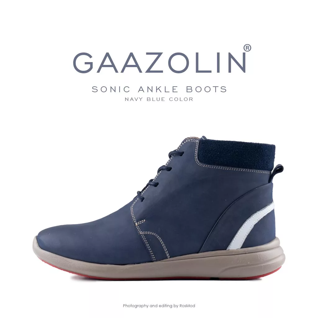نیم بوت سونیک گازولین سرمه ای - GAAZOLIN Sonic Ankle Boots Navy Blue