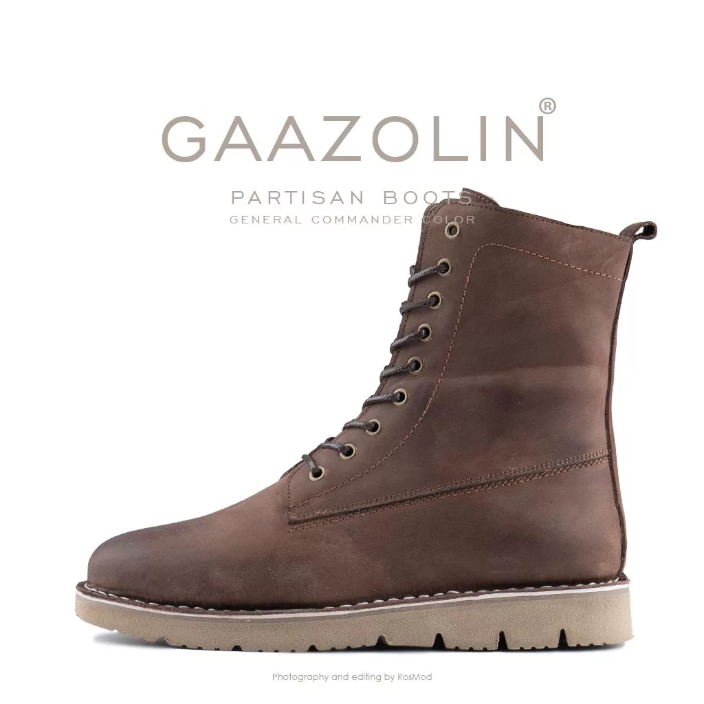 بوت پارتیزان گازولین شکلاتی مات - GAAZOLIN Partisan Boots General Commander
