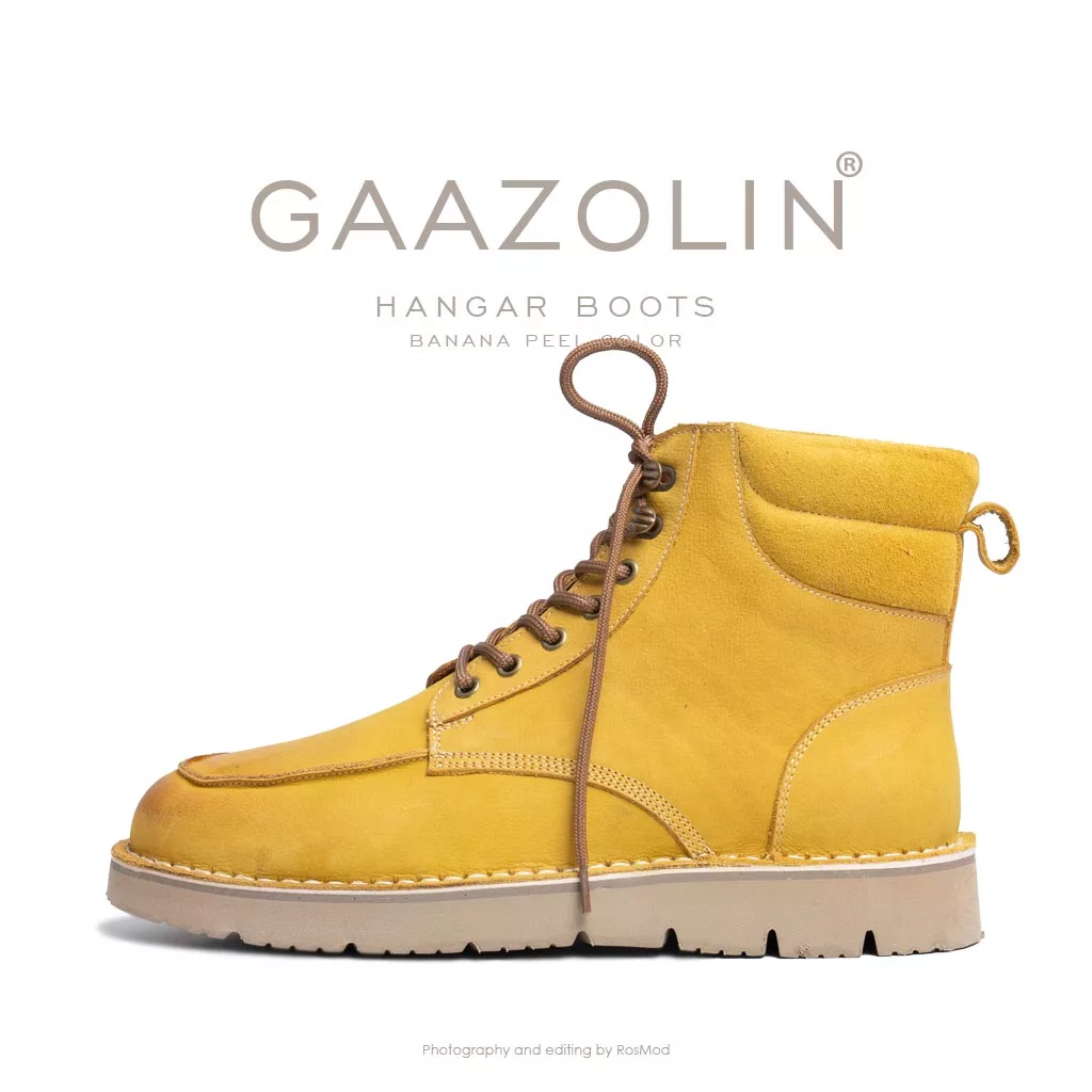 بوت هانگر گازولین طوسی زرد - GAAZOLIN Hangar Boots Banana Peel