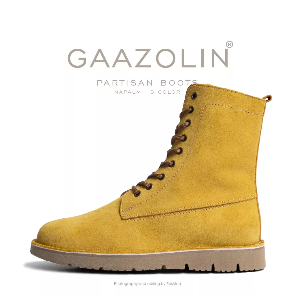 بوت پارتیزان گازولین زرد جیر - GAAZOLIN Partisan Boots Napalm S