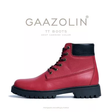 بوت تیتی گازولین کارمین غلیظ - GAAZOLIN TT Boots Deep Carmine