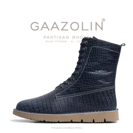 بوت پارتیزان گازولین آبی کروکو - GAAZOLIN Partisan Boots Blue Python A