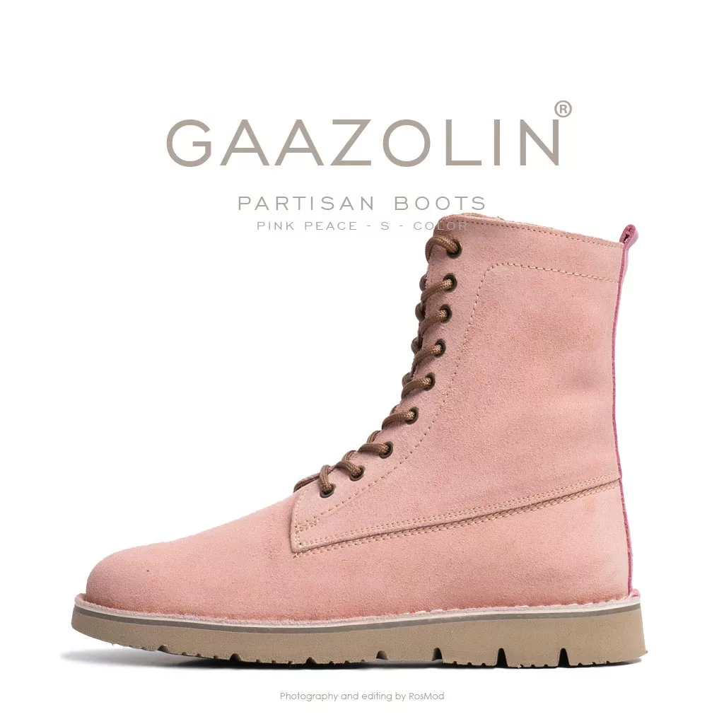 بوت پارتیزان گازولین صورتی جیر - GAAZOLIN Partisan Boots Pink Peace S