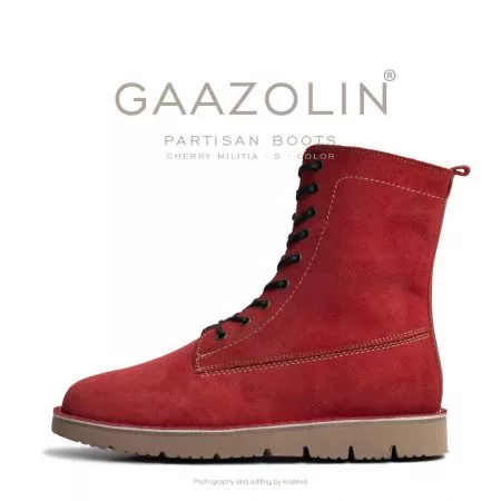 بوت پارتیزان گازولین آلبالویی جیر - GAAZOLIN Partisan Boots Cherry Militia S